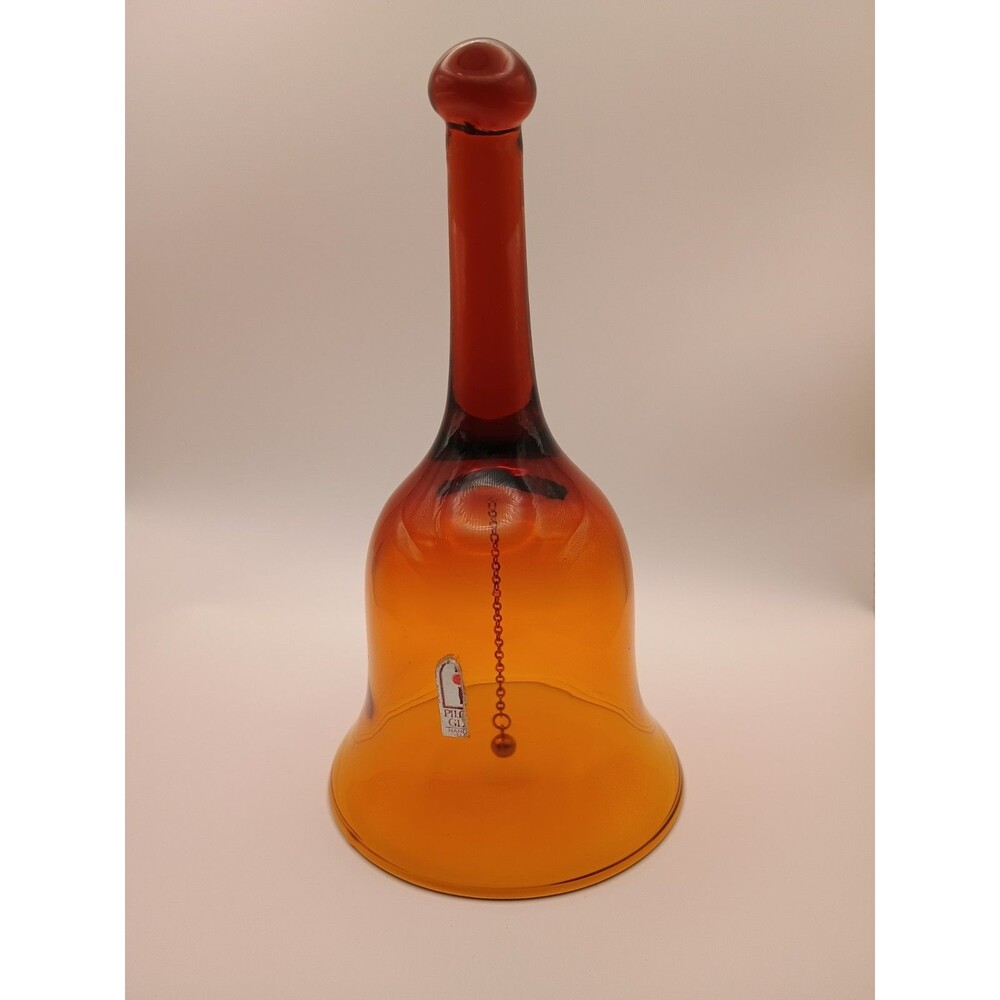 Vintage Amber Pilgrim Hand Blown Art Dinner Glass Bell